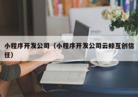 小程序开发公司（小程序开发公司云鲸互创信任）