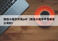 微信小程序开发pdf（微信小程序开发哪家公司好）
