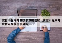 微信小程序开发技术发展现状（微信小程序开发技术发展现状分析）