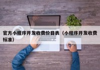 官方小程序开发收费价目表（小程序开发收费标准）