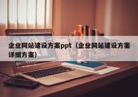 企业网站建设方案ppt（企业网站建设方案详细方案）