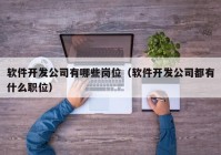 软件开发公司有哪些岗位（软件开发公司都有什么职位）